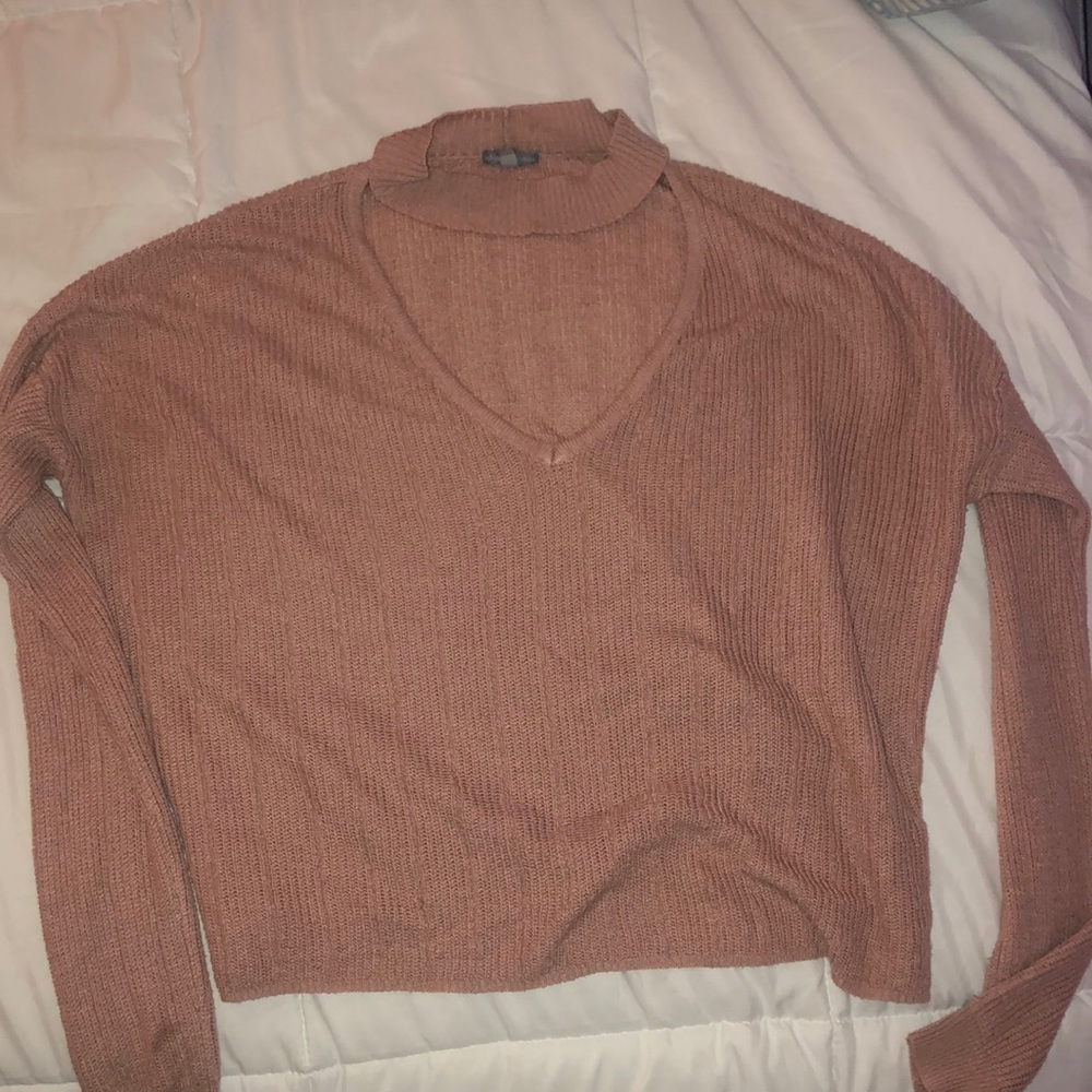 Long sleeve pink sweater